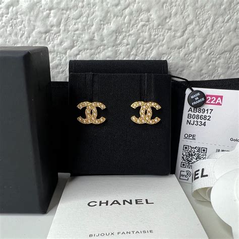 chanel stud logo earrings|chanel cc logo earrings.